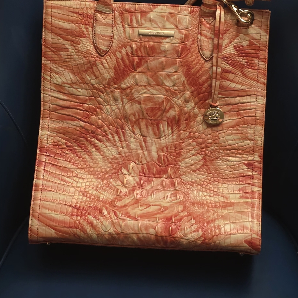 Brahmin Sunset Croc-Embossed Tote